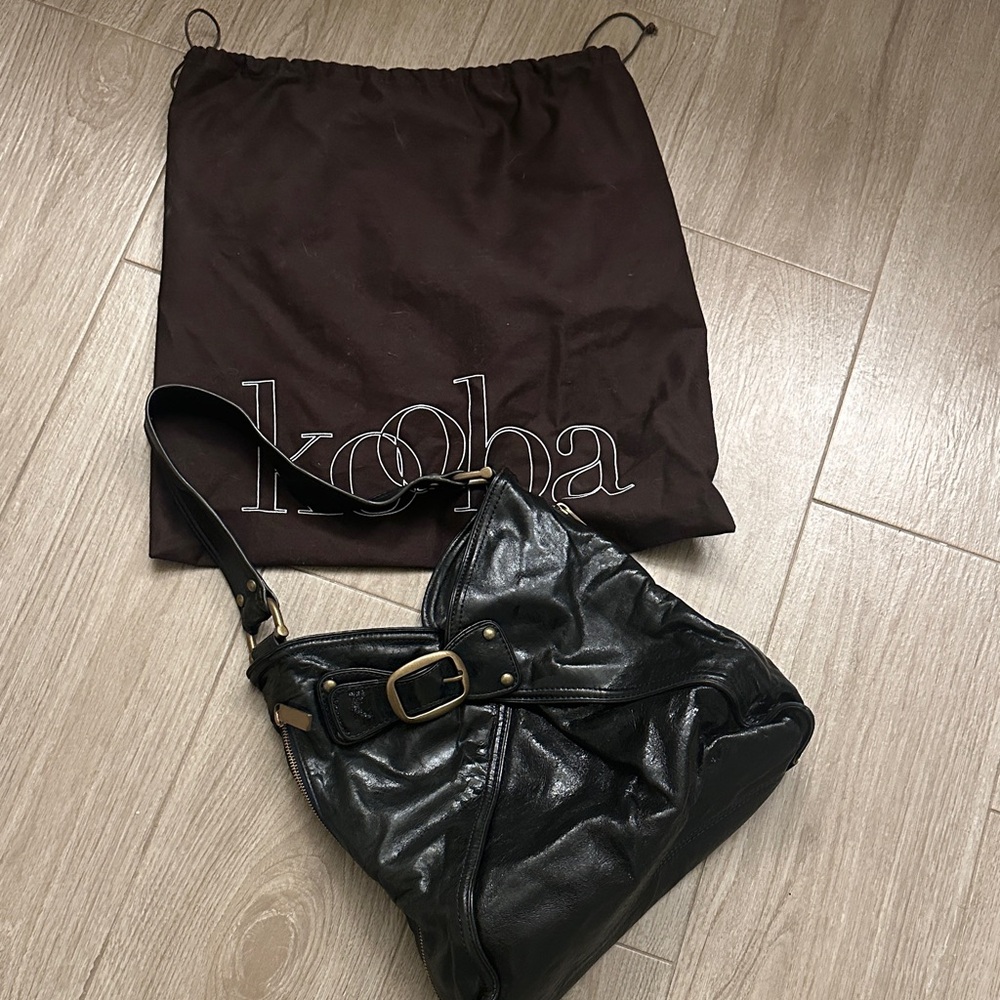 Kooba Black Leather Shoulder Bag